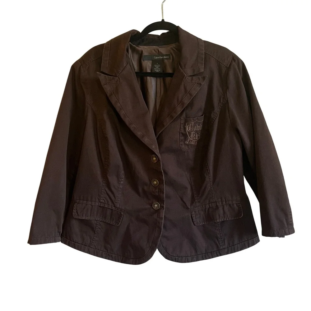 Calvin Klein Embroidered Preppy Y2K Blazer
